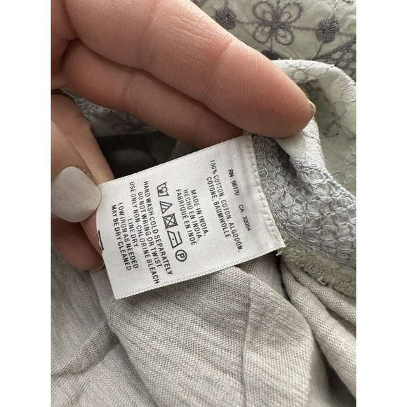 Anthropologie Meadow & Rue XS Women Button Up Shirt Top Crochet Cotton T14 - Picture 6 of 9